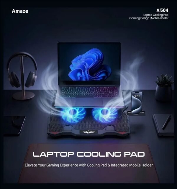 AMAZE Laptop Cooling Pad Dual Fan A504