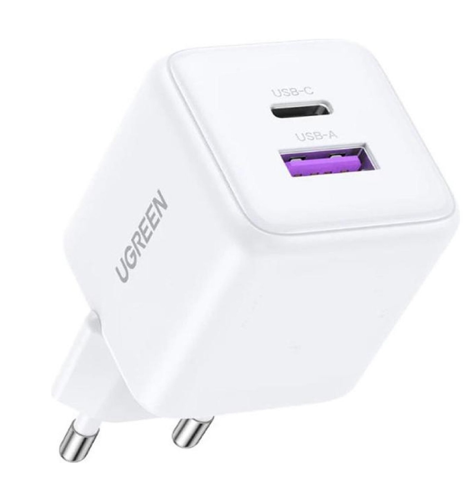 UGREEN 65015 Dual Port GaN Fast Power Adapter 30W 1xUSB C, 1xUSB A