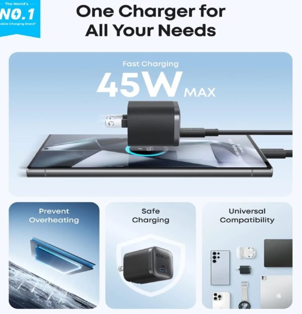 Anker Nano Charger With USB C Cable 45W A2692