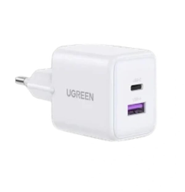 UGREEN 65015 Dual Port GaN Fast Power Adapter 30W 1xUSB C, 1xUSB A