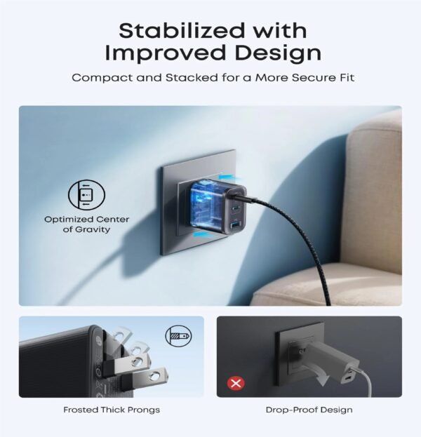Anker 3 Ports Nano Charger 70W A121A6